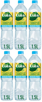 6 x Volvic Touch Of Fruit Sugar Free Lemon & Lime 750Ml