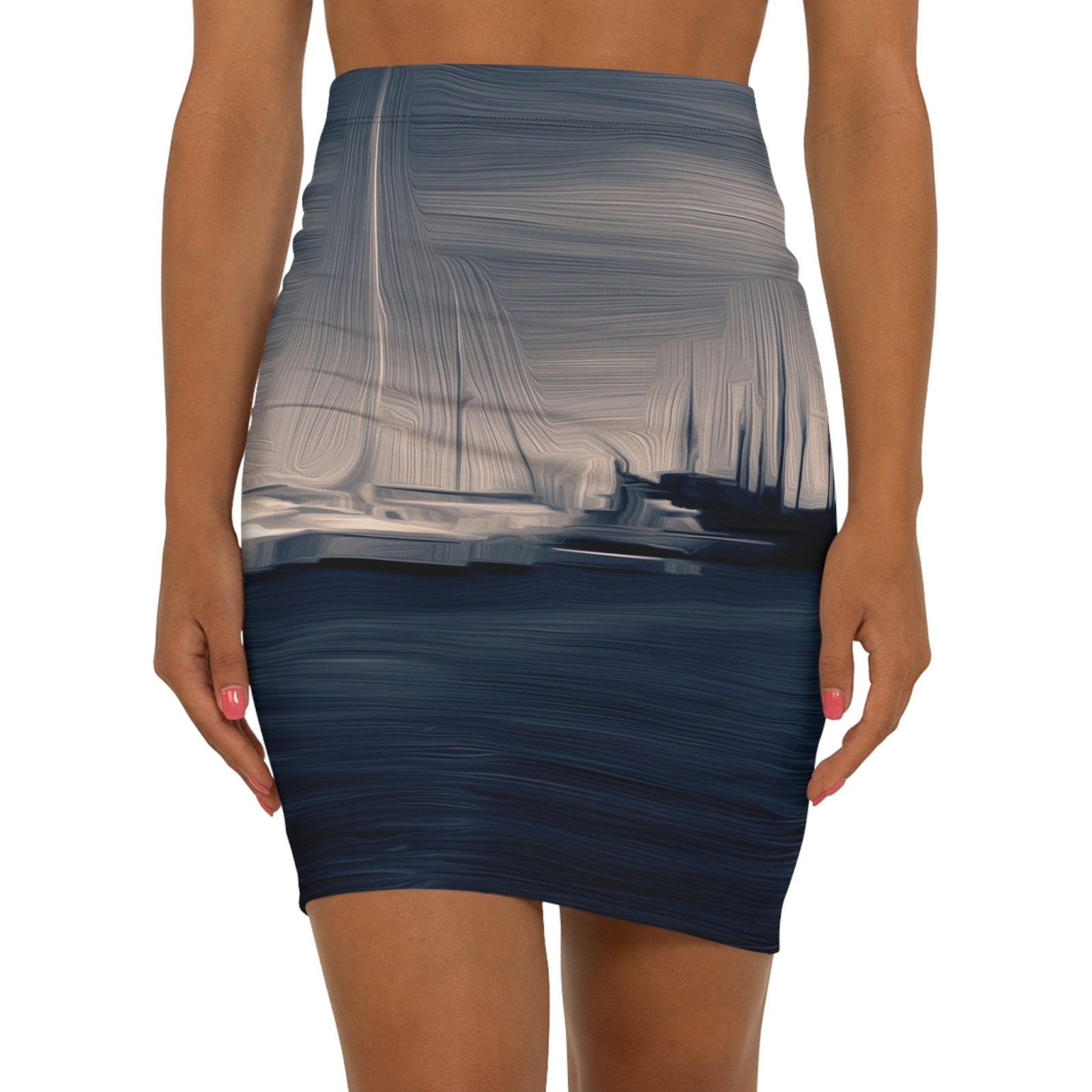 The Sleeping Yachts (at Sunrise) - Womens Pencil Skirt