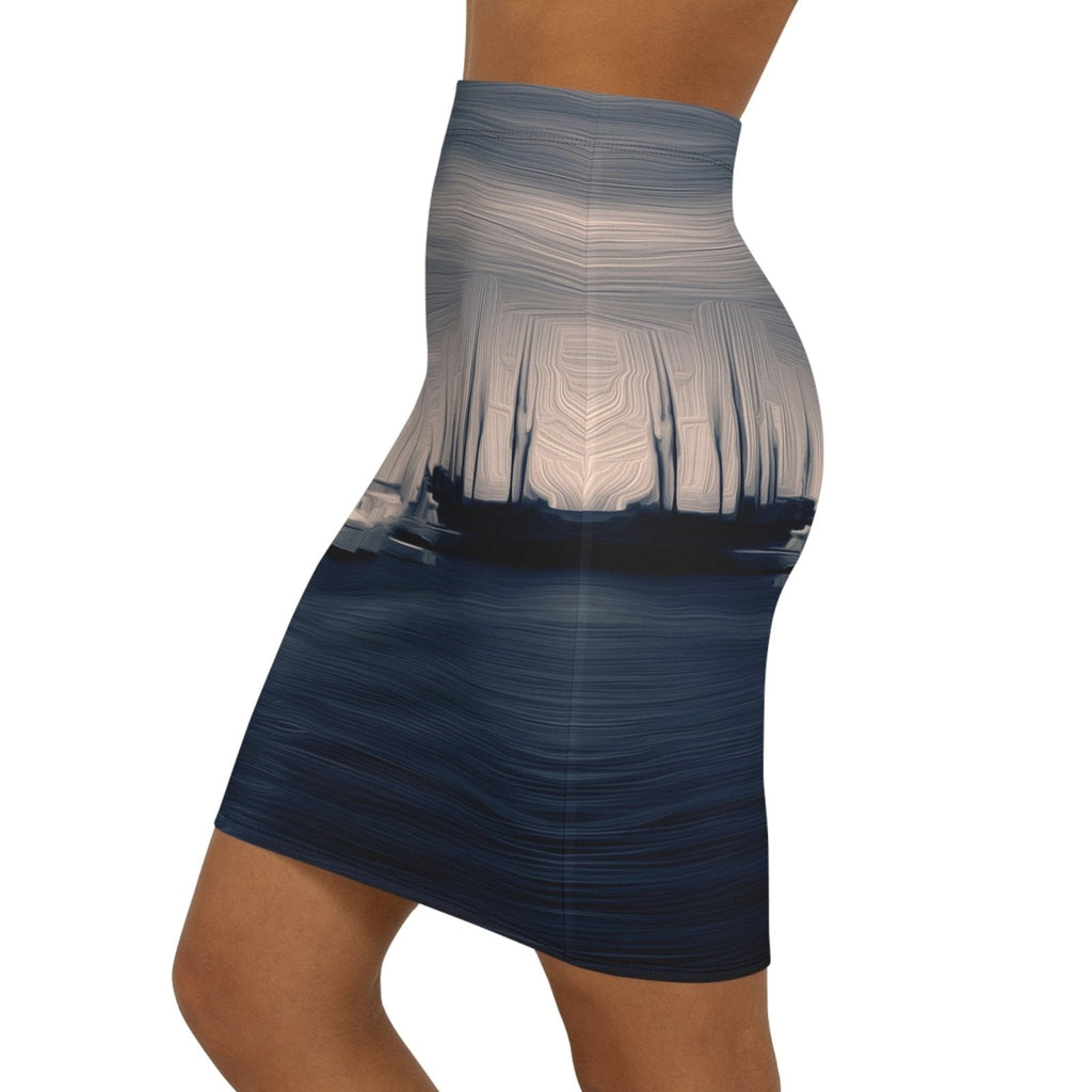 The Sleeping Yachts (at Sunrise) - Womens Pencil Skirt