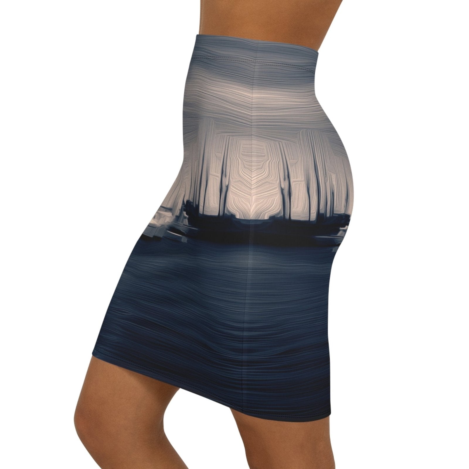 The Sleeping Yachts (at Sunrise) - Womens Pencil Skirt