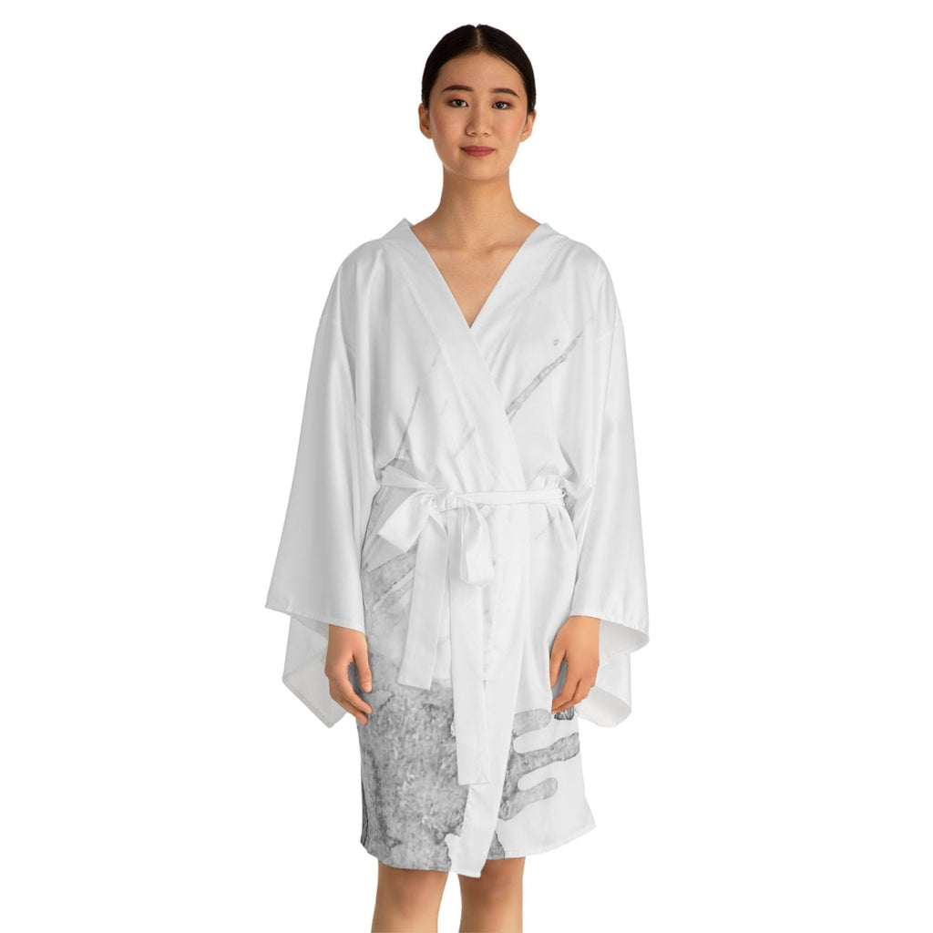 Watercolour Grey Splash - Womens Kimono Robe