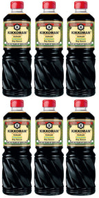 6 x Kikkoman Naturally Brewed Tamari Gluten Free Soy Sauce 1L