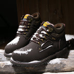 First Layer Cowhide High-Top Short Boots Plus Cotton Tooling Boots Casual Men's Shoes