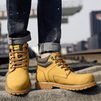 First Layer Cowhide High-Top Short Boots Plus Cotton Tooling Boots Casual Men's Shoes