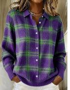 Women's Blouse With A Turn-down Collar And Cardigan-style Top