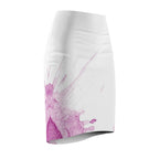 Watercolour Pink Splash - Womens Pencil Skirt