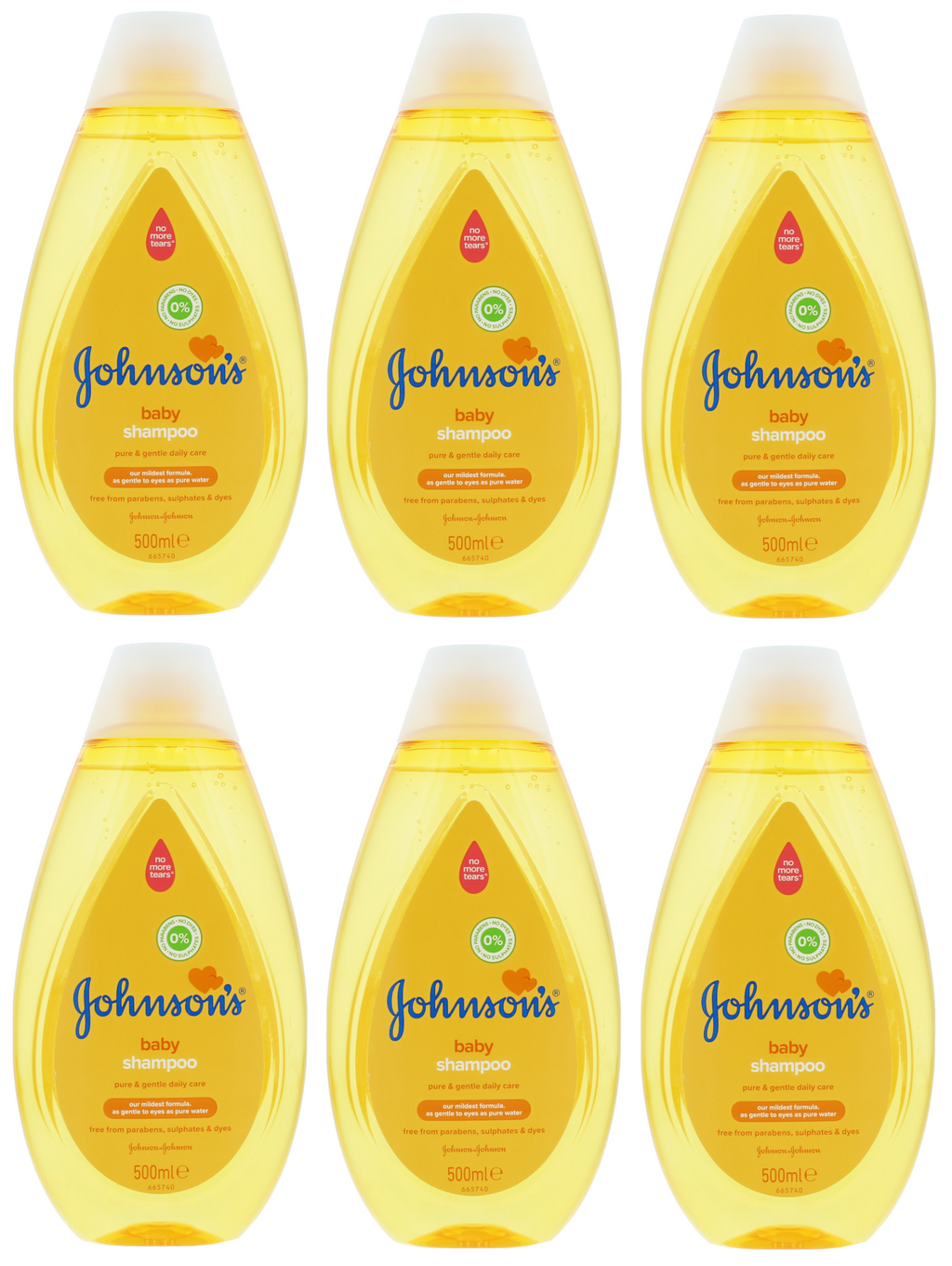 6 x Johnsons Baby Shampoo - 500ML