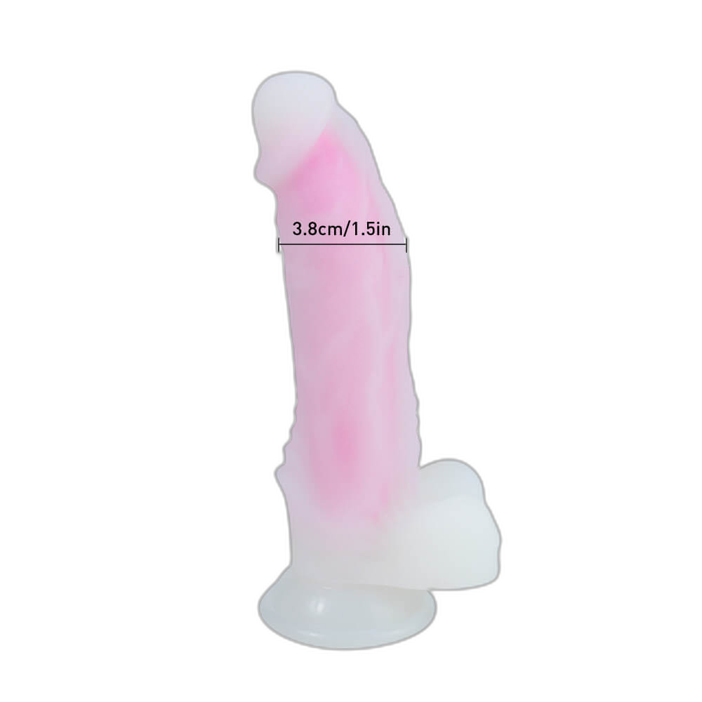 Aurora - 7.3 Inch Glow In The Dark Dildo - Silicone Dildo