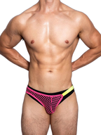 2 Pack Men's Low Waist Sexy Mesh Breathable Sports Transparent Briefs