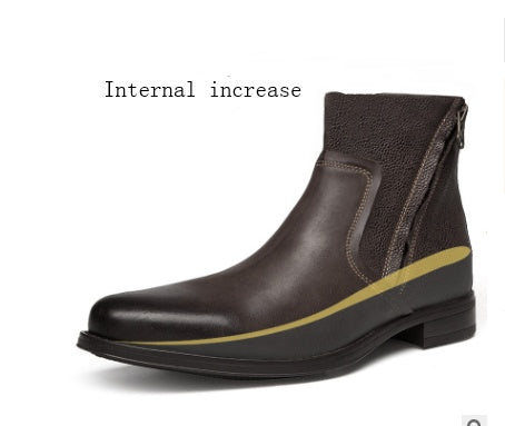 High-top men's shoes boots Korean version of the trend of British retro leather increased Martin boots