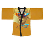 Retro Cool Orange - Womens Kimono Robe