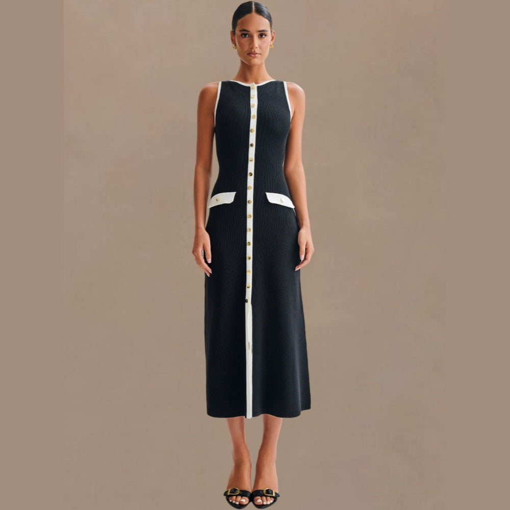 Knitted Elegant Sleeveless Dress For Women
