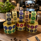 Coffee Shop Barista Labels set of 7x1000, Options from: Almond, Soya, Oat, Coconut, Hazelnut, Decaf, Milk (Dairy), Syrup, Skimmed, semi skimmed & Whole Milk