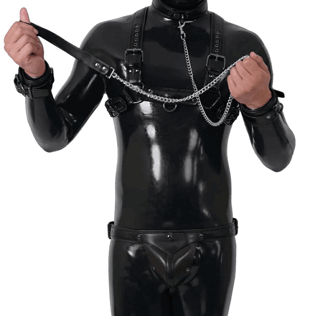 Furrjoi Harness, Cuff, Collar, Lead Underwear Bundle Black