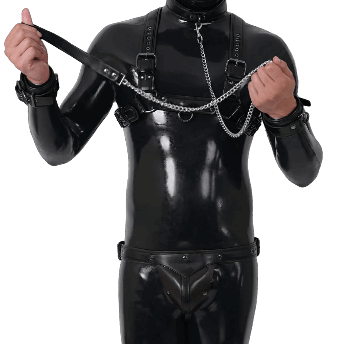 Furrjoi Harness, Cuff, Collar, Lead Underwear Bundle Black
