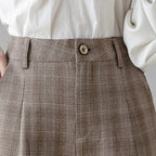 Women's New Spring And Autumn Plaid Casual Pants High Waist
