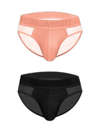 2-pack Men's Sexy Semi-transparent Ribbed Briefs
