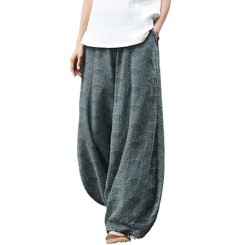 Womens Casual Loose-fitting Printed Pants