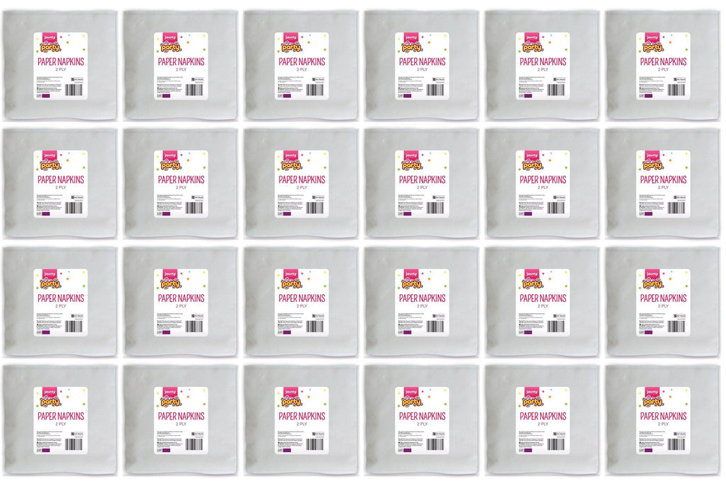 24 x Jaunty White Napkins In 2 Ply 30 Pack