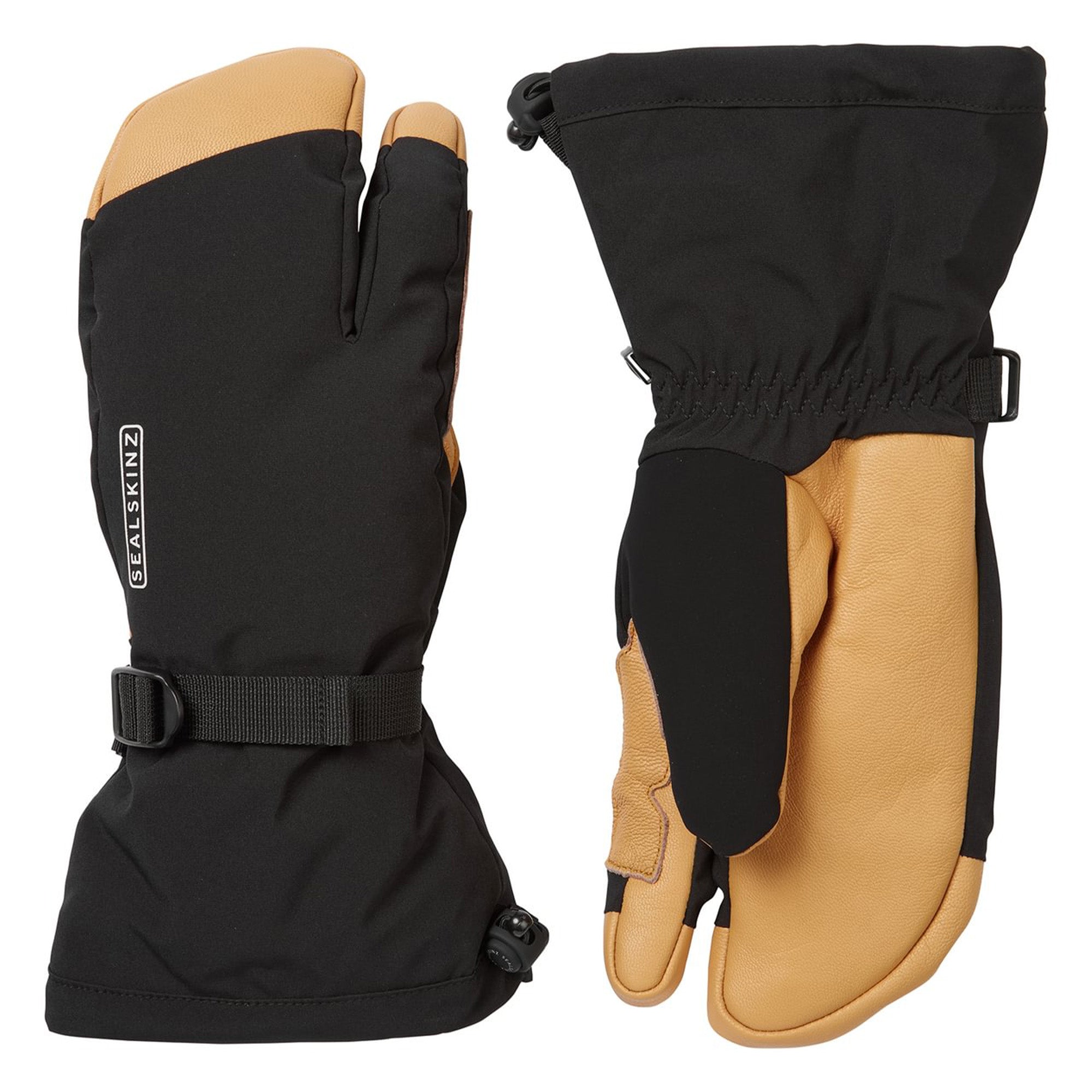 Mens Waterproof Thermal Ski Split Finger Mittens