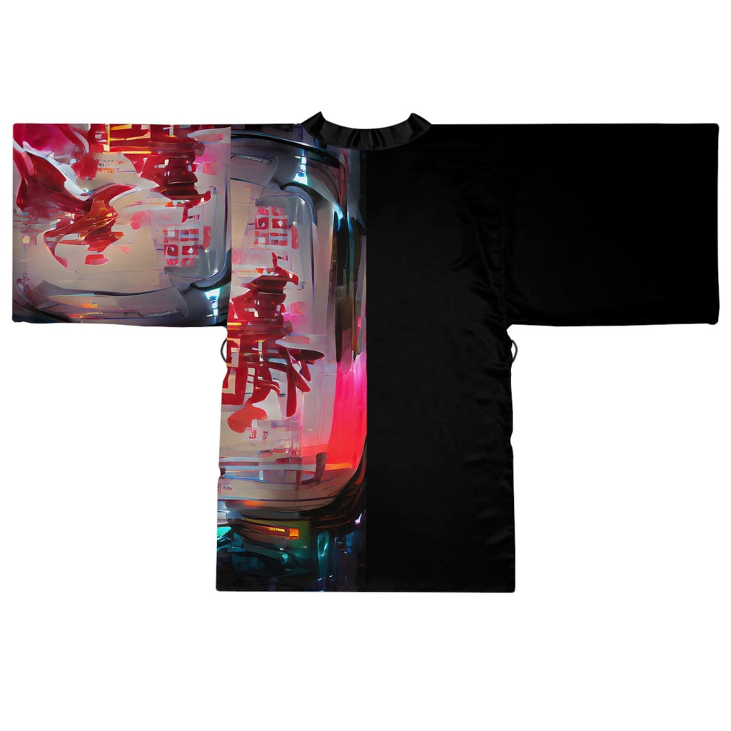 Half Black Half Báijiǔ - Womens Kimono Robe