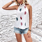 Women's Fashionable Casual Halter Neck Tank Top