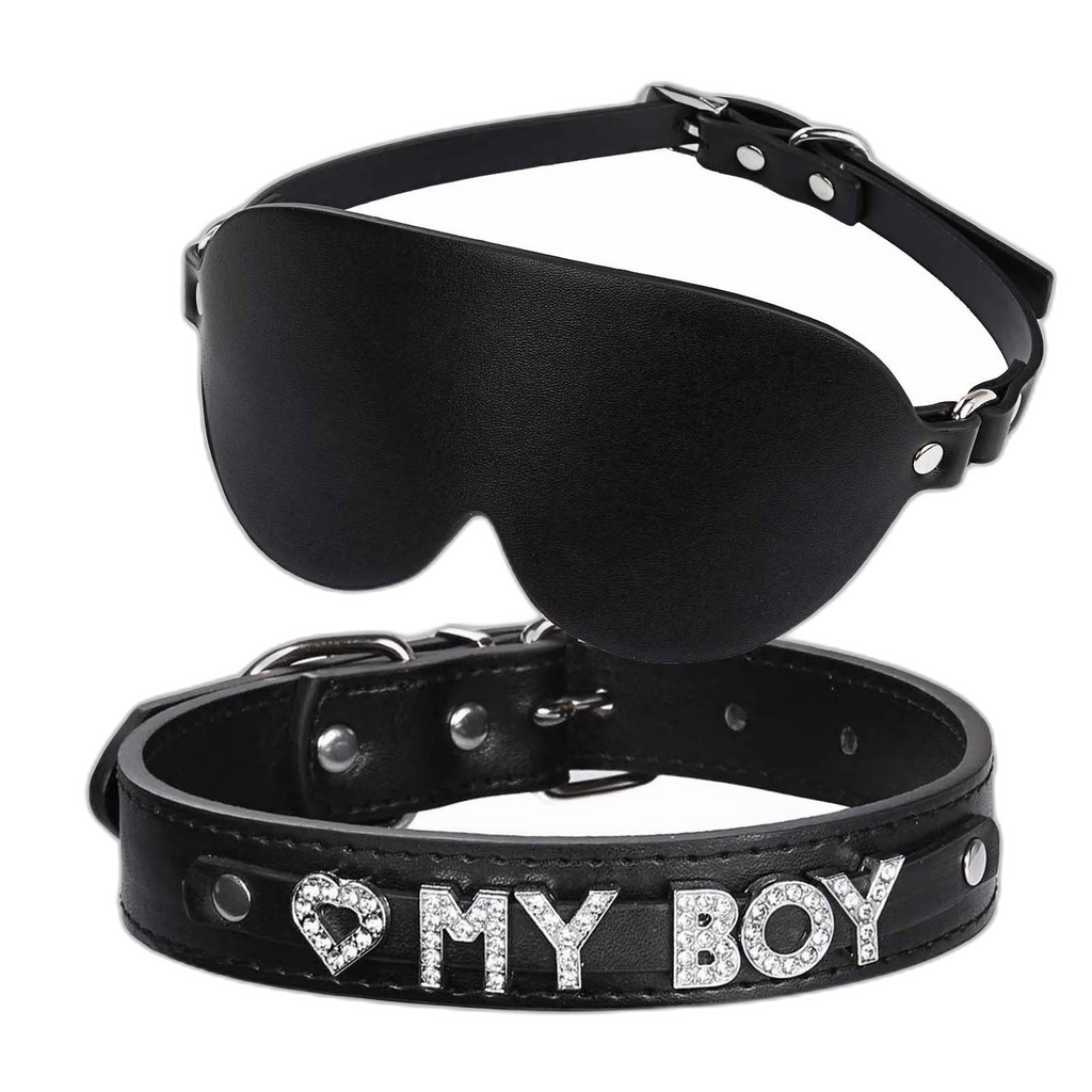 Kinky Eye Mask Blindfold + Collar Choker