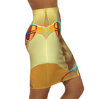 Retro Cool Orange - Womens Pencil Skirt