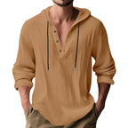 New Wish Cotton Linen Shirt Hooded Sweater Long Sleeve Hooded Casual Daily Clothing