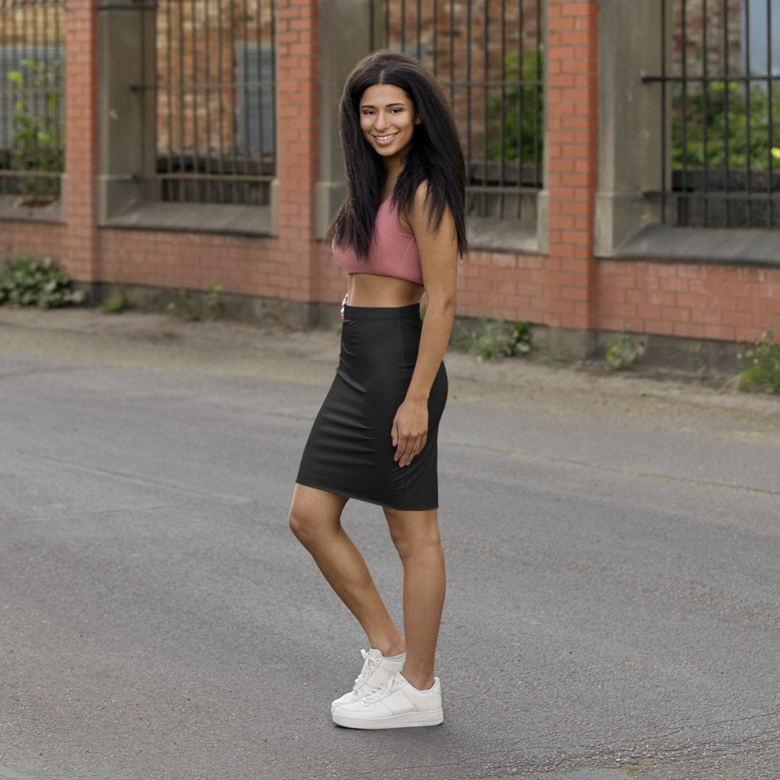 iSAW Womens Black Pencil Skirt