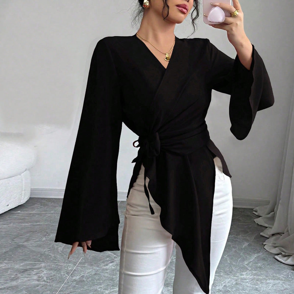 Women's Autumn New Collection Light Mature-Style Satin Top