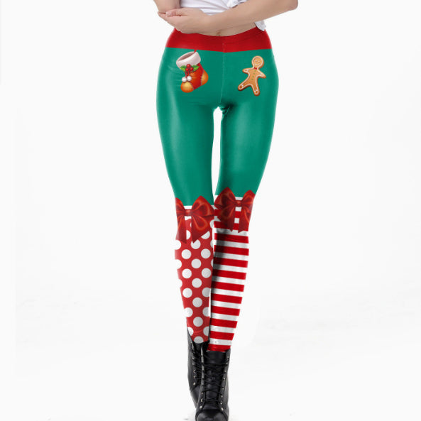 Sexy Slim-fit Straight-leg Tight Leggings For Women Featuring 3D Printed Character Designs
