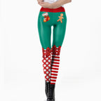 Sexy Slim-fit Straight-leg Tight Leggings For Women Featuring 3D Printed Character Designs
