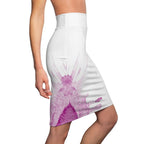Watercolour Pink Splash - Womens Pencil Skirt