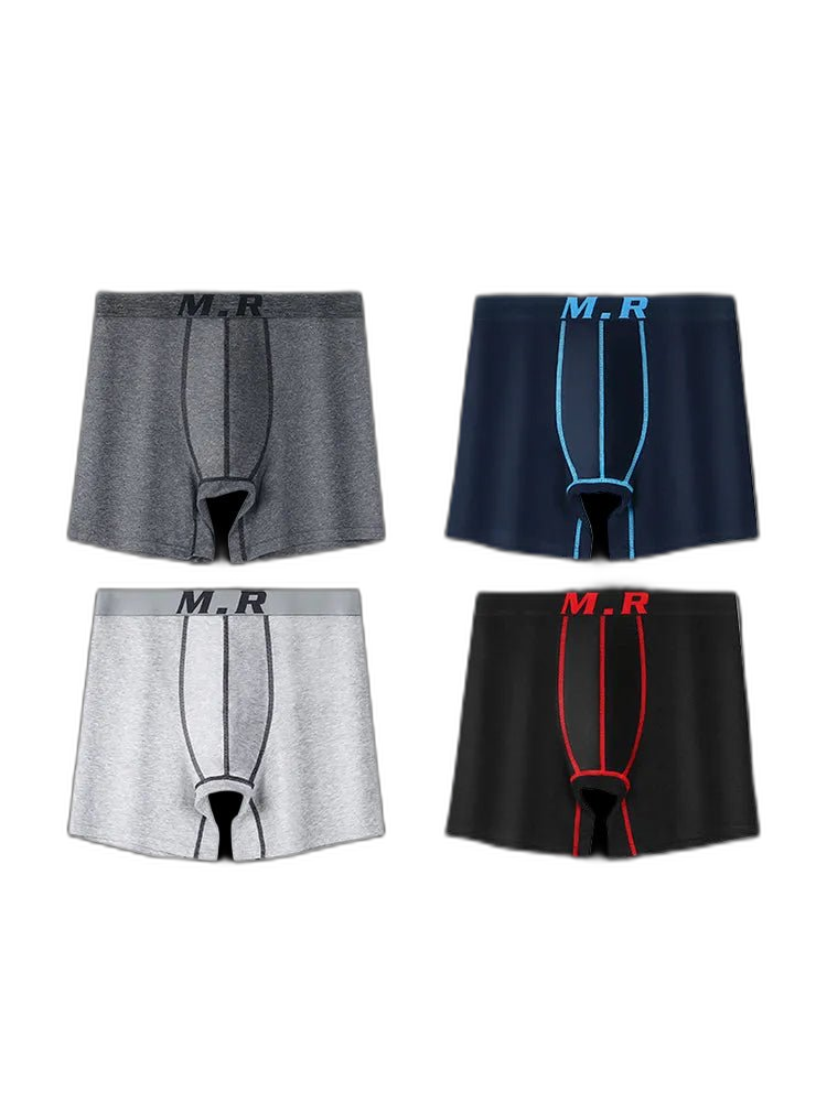 4 Pack Anti-Chafing High Elasticity Sports Boxer Briefs