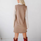 Casual Pocket Sweater Suspender Skirt