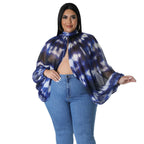 Women's Plus-Size Crew-Neck Chiffon Top With Tie-up Straps