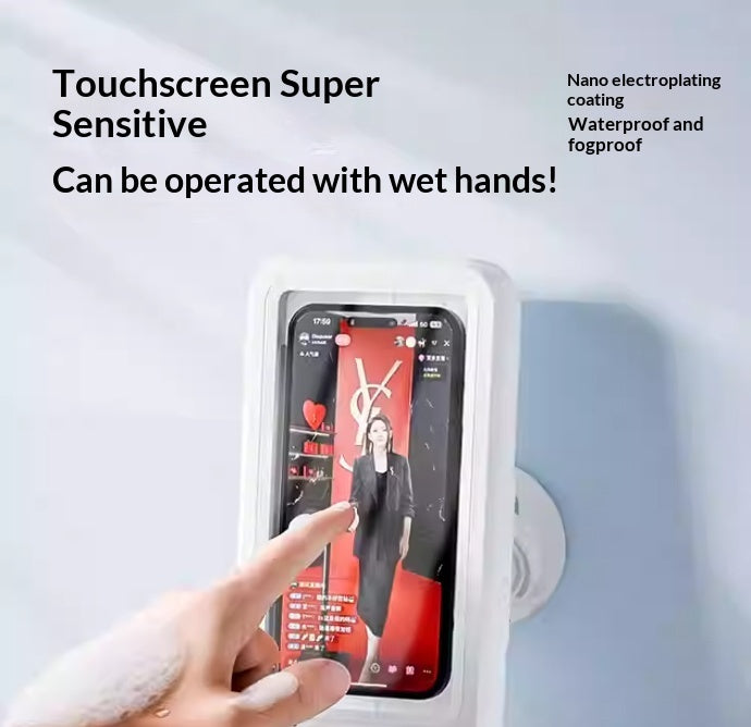 Bathroom Waterproof Mobile Phone Box Bluetooth Speaker Audio Bath TV Stand Mobile Phone Holder 360 Degree Rotation Touch Screen