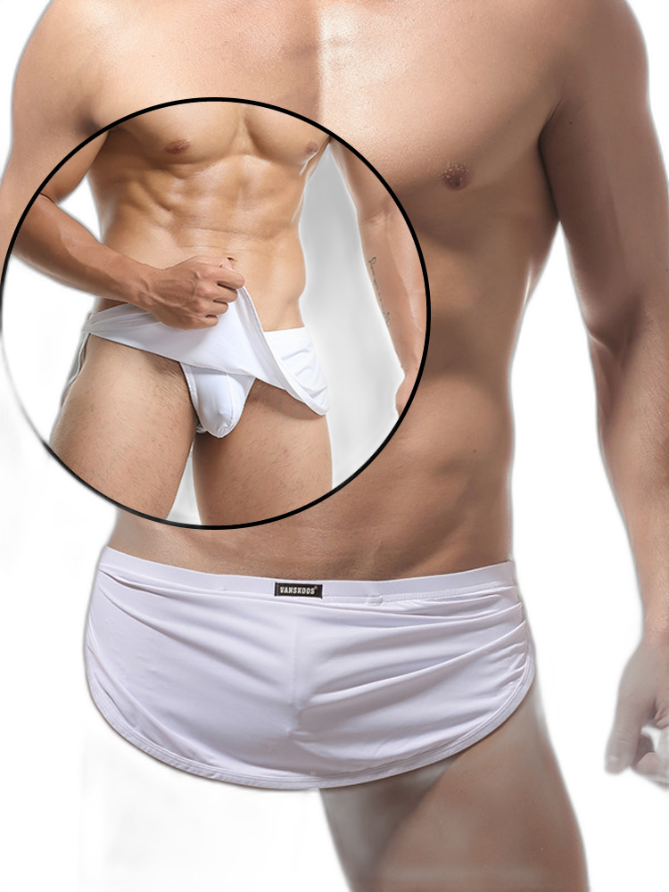 Men's Sexy Side Split  Boxers With Support Pouch