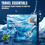 Portable Travel Size Mouthwash Packets – TSA-Approved 0.4oz Mini Mint Mouthwash (10-Pack, Alcohol & Fluoride-Free)