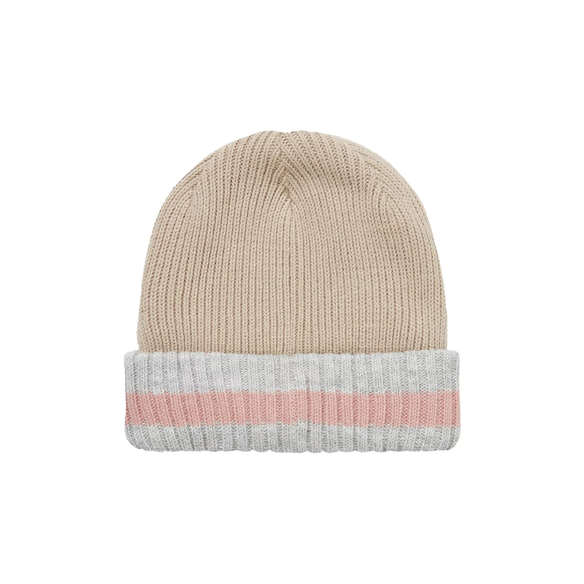 Mens & Ladies Waterproof Cold Weather Striped Roll Cuff Beanie Hat