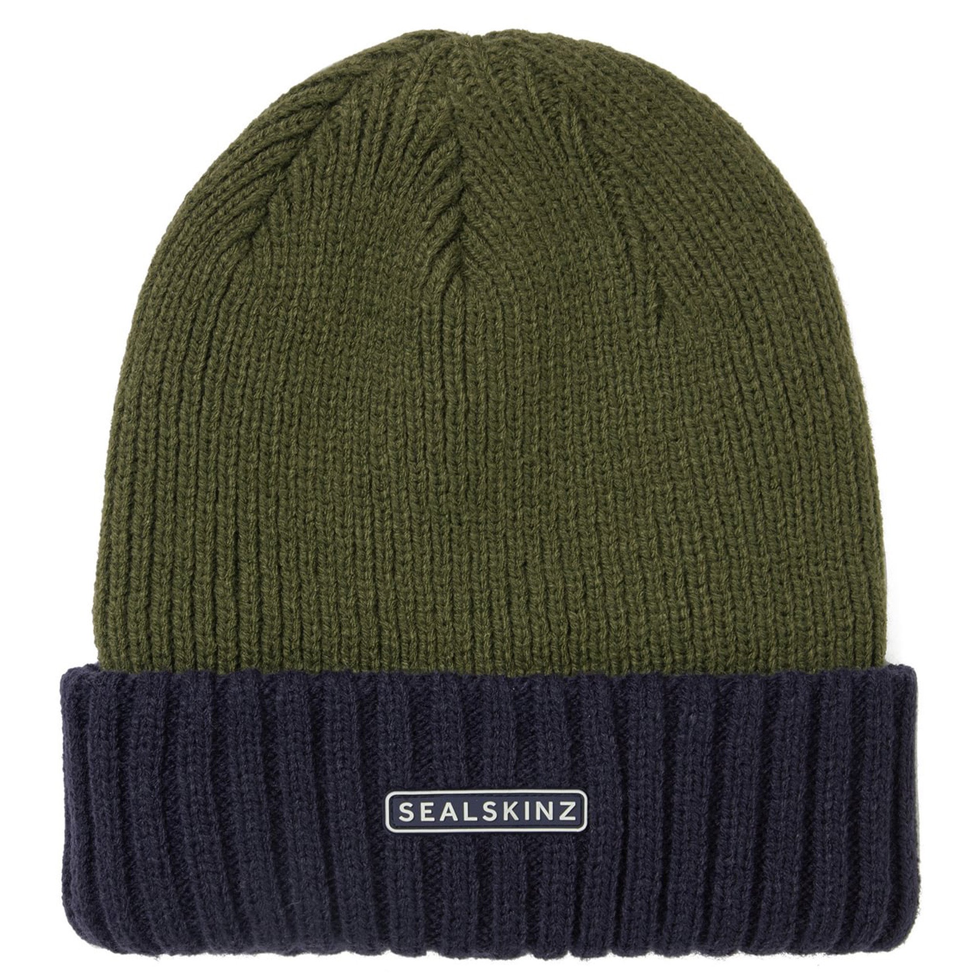 Mens Waterproof Cold Weather Roll Cuff Beanie Hat