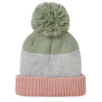Mens Waterproof Thermal Roll Cuff Striped Beanie Hat