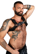 ruff GEAR RAW  Leather Bulldog Harness Black Army