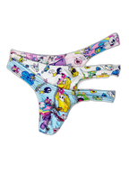 2 Pack Men's Low-Rise Sexy Print Thong