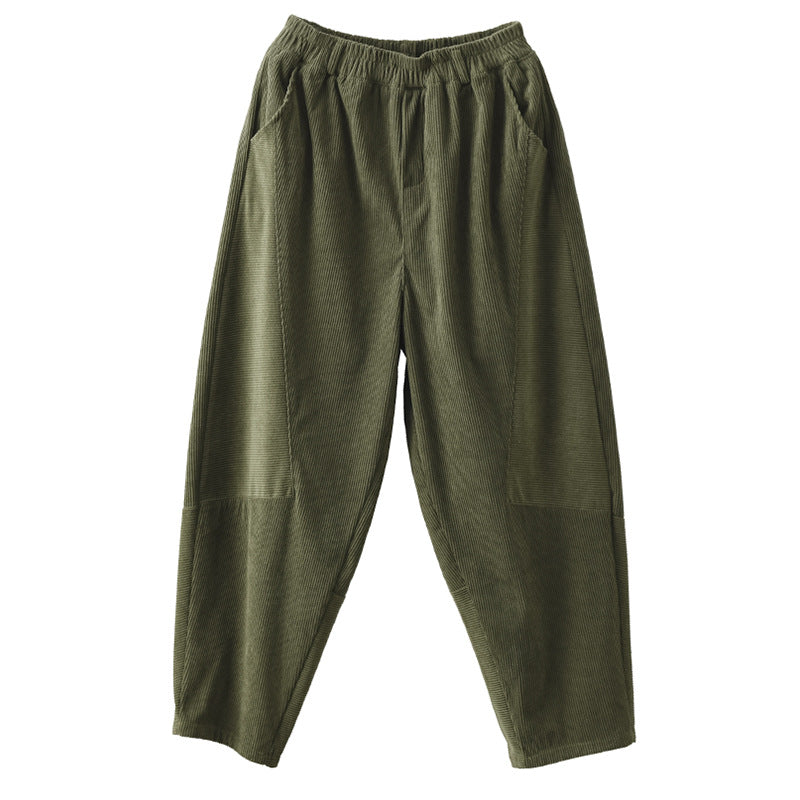 Retro Corduroy Harlan Pants Female