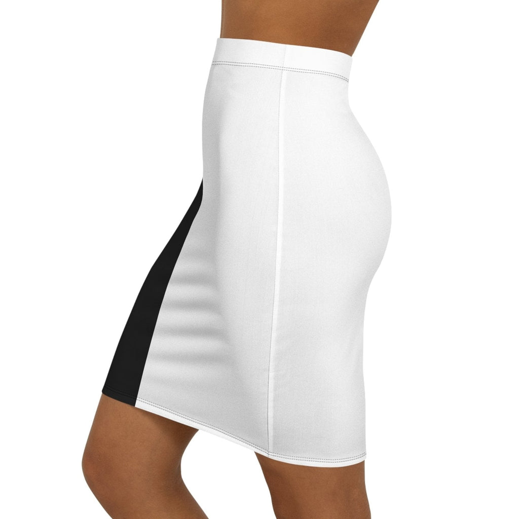 Half Black Half White - Womens Pencil Skirt