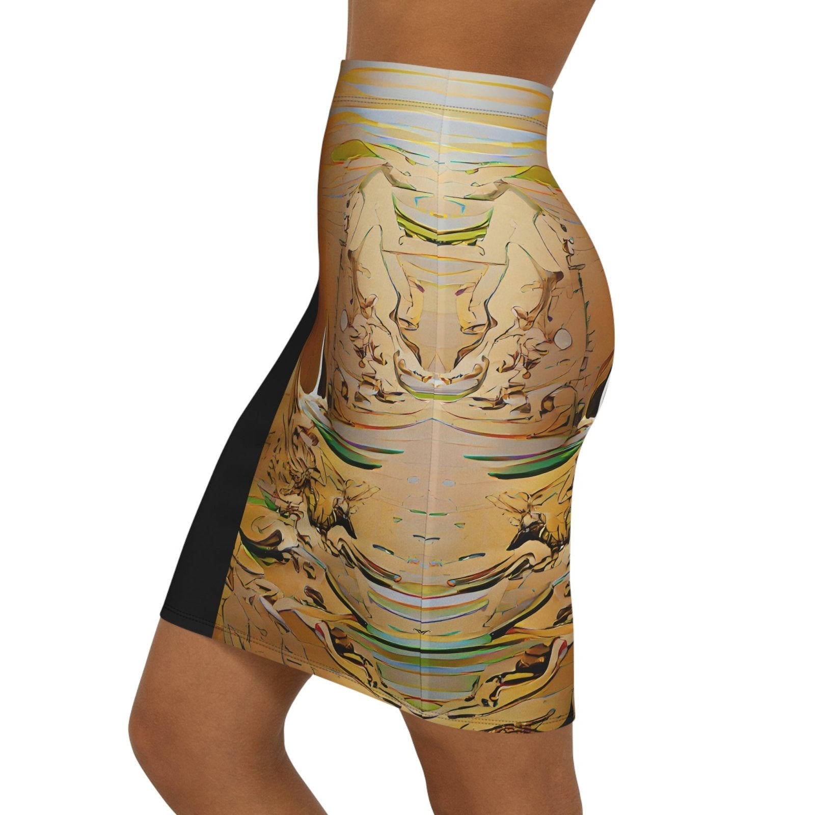 Half Black Half Gāolàng - Womens Pencil Skirt