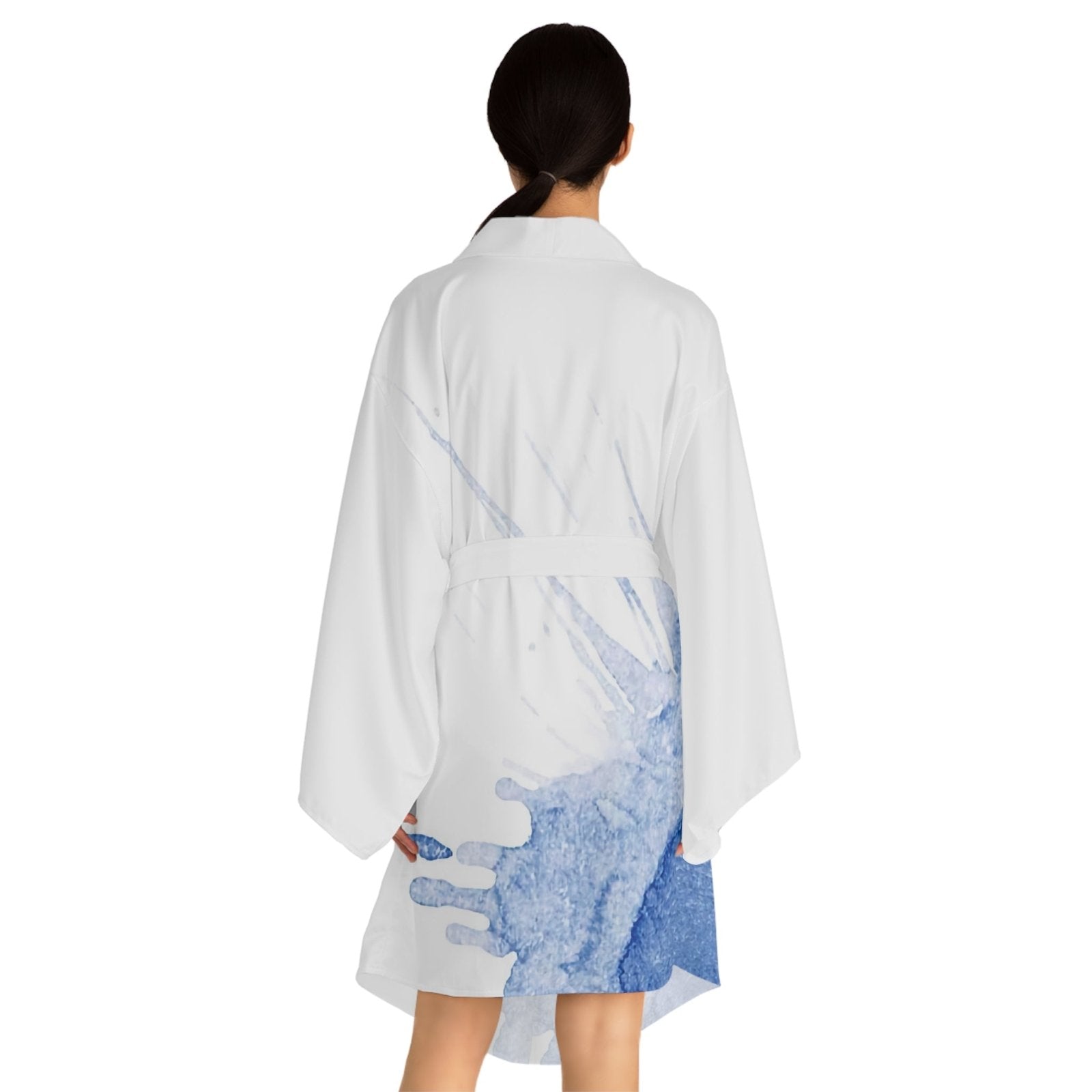 Watercolour Blue Splash - Womens Kimono Robe