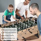 137cm Foosball Table Arcade Soccer Game Table with 2 Balls and 26 Players-Natural